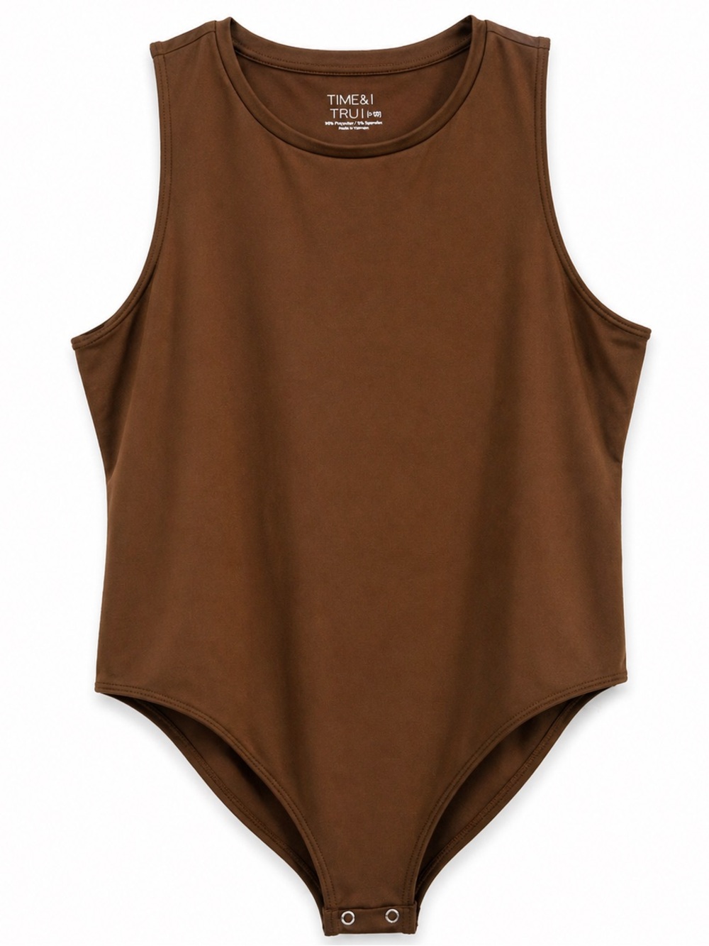 Time and Tru Brown Sleeveless Bodysuit 22 XXL Minimalist
